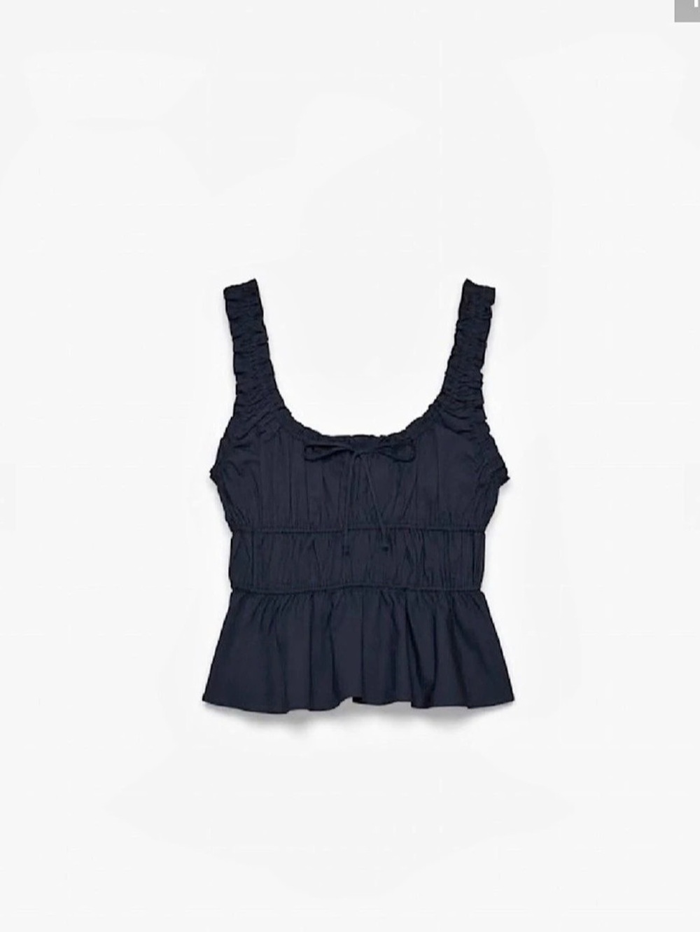 Sunday Best Helena poplin Peplum Tank Large